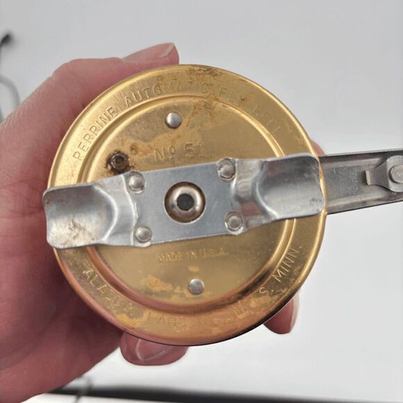 Vintage Aladdin PERRINE Model 51 Automatic Fly Fishing Reel USA Works Great - Picture 6 of 6